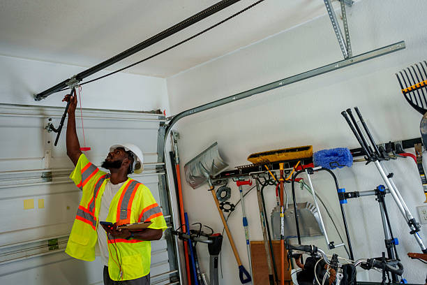 Professional Garage Door Installation technician working in Glendive, MT